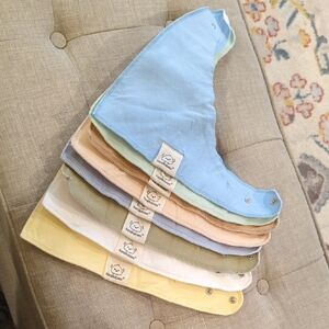 Baby Bandana Bib Set - Blue, Green, Yellow, Cream
